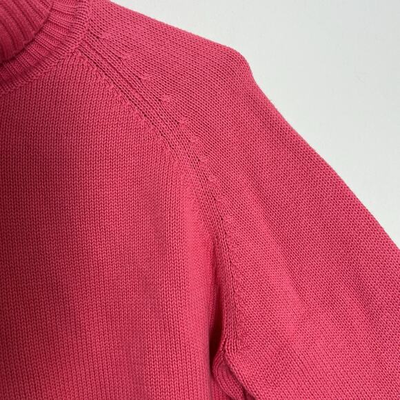 NWT Pria Women's Turtleneck Cable Knit Sweater Sz L 100% Cotton Pink Simple - Picture 8 of 11